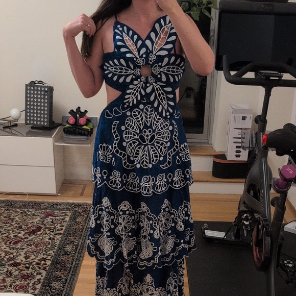 FARM Rio Navy and White Backless Dress - Picture 5 of 9